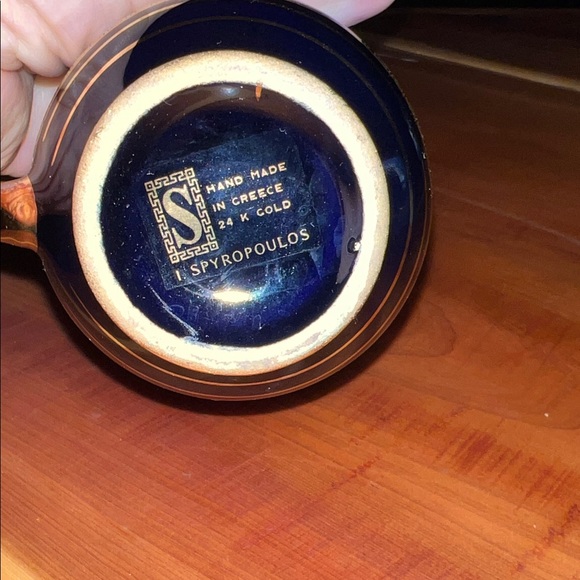 VTG Skratimenos Greek 24K GOLD trim on Blue Demitasse or Tea "CUP ONLY" - Picture 5 of 5